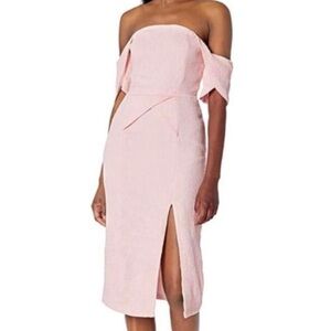 ELLIATT pink off the shoulder knee length dress